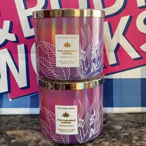 Bath & Body Works 3 - Wick Candles Pink pineapple sunrise